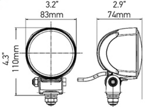 Hella Work Lamp Na 0Gr Md1224 Lt M704 1G0