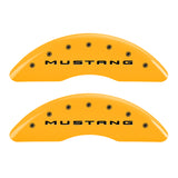 MGP 4 Caliper Covers Engraved Front 2015/Mustang Engraved Rear 2015/50 Yellow finish black ch