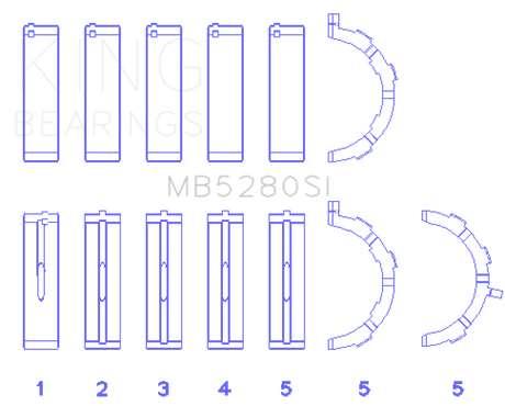 King Engine Bearings Ford 281CI/330CI 4.6L/5.4L V8 (Size +0.75) Main Bearing Set