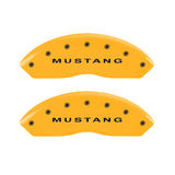 MGP 4 Caliper Covers Engraved Front Mustang - Engraved Rear S197/GT - Yellow Finish Blk Characters