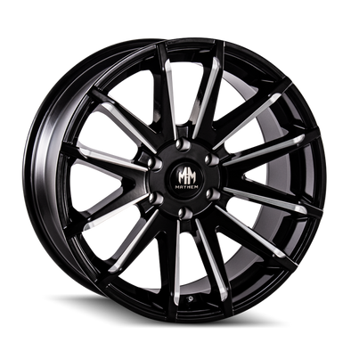 Mayhem 8109 Crossfire 20x9.5 / 6x135 BP / 25mm Offset / 87.1mm Hub Black w/ Milled Spokes Wheel