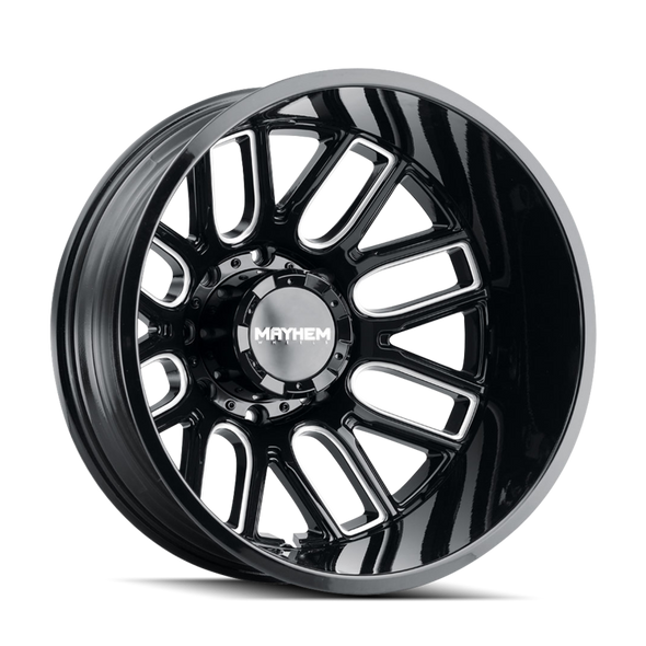 Mayhem 8107D Cogent Dually 20x8.25/8x170 BP/-232mm Offset/124.9mm Hub Black w/ Milled Spokes Wheel