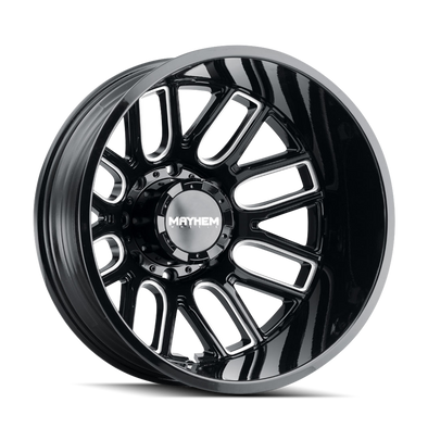 Mayhem 8107D Cogent Dually 20x8.25/8x210 BP/-192mm Offset/154.2mm Hub Black w/ Milled Spokes Wheel