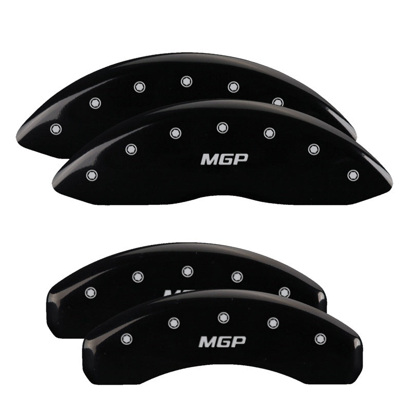 MGP 4 Caliper Covers Engraved Front Mustang - Engraved Rear S197/GT - Yellow Finish Blk Characters