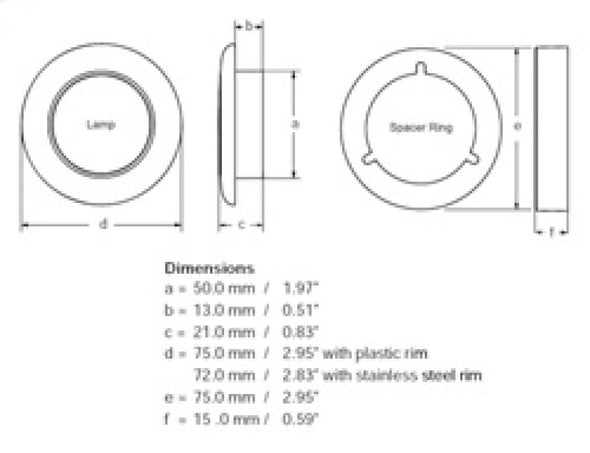 Hella Courtesy Lamp Rnd Red Md12 Ss Rim 2Xt