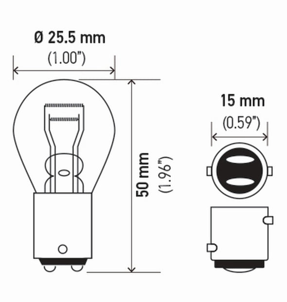 Hella Bulb 1157 12V 27/8W Ba9S S8 (2)