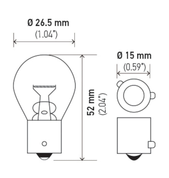 Hella Bulb 7507 12V 21W BAU15s S8 AMBER