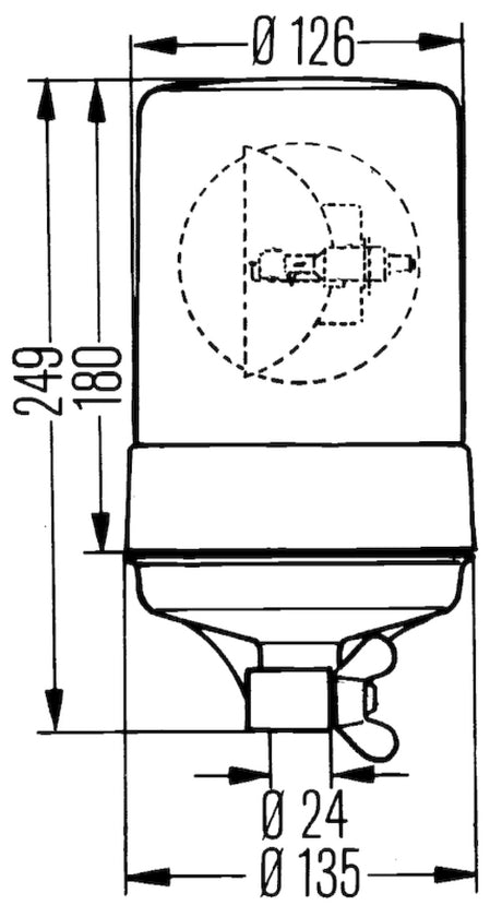 Hella Rotating Beacon H12V Yellow Mgs24 2Rl