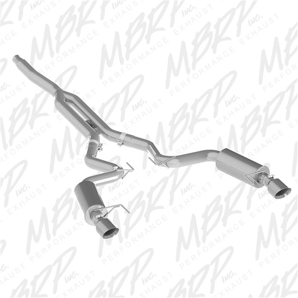 MBRP 15-19 Ford Mustang EcoBoost 2.3L Alum 3in Cat Back Dual Split Rear Exit (Race Version)