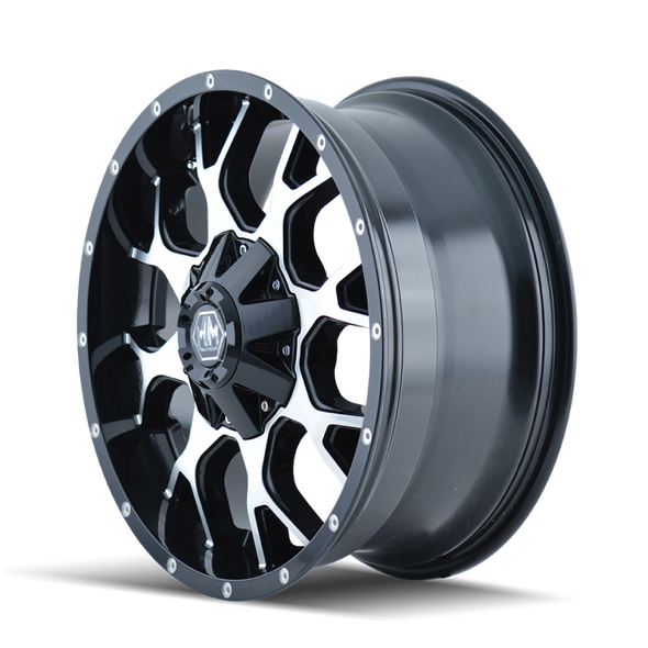 Mayhem 8015 Warrior 20x9 / 6x135 BP / 18mm Offset / 106mm Hub Black/Machined Face Wheel