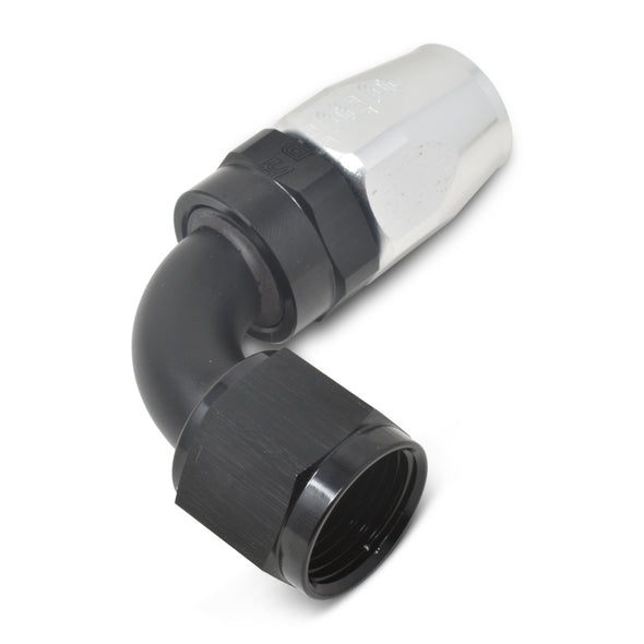 Russell Performance -12 AN Black/Silver 90 Degree Full Flow Hose End
