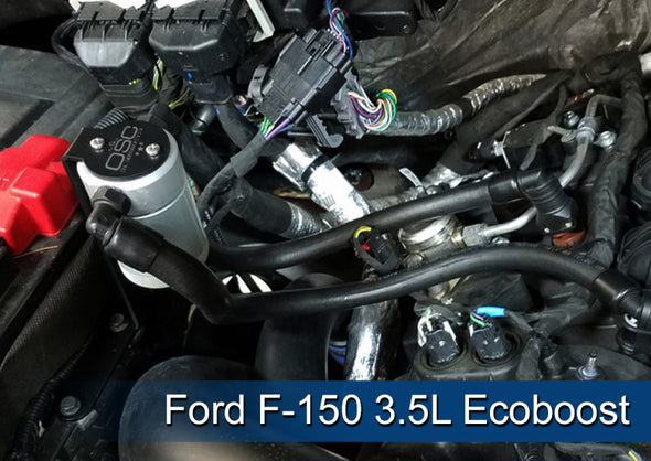J&L 2011-2023 Ford F-150 2.7L/3.5L/5.0L Passenger Side Oil Separator 3.0 - Clear Anodized
