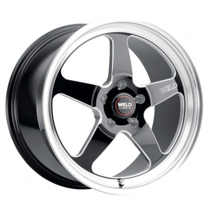 Weld Ventura 5 Drag Gloss Black Wheel with Milled Spokes 18x8 | 5x114.3 BC (5x4.5) | +15 Offset | 5.10 Backspacing - S15588067P15
