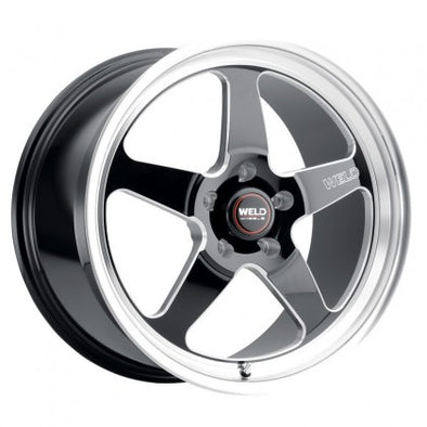 Weld Ventura 5 Drag Gloss Black Wheel with Milled Spokes 18x10 | 5x114.3 BC (5x4.5) | +50 Offset | 7.50 Backspacing - S15580067P50